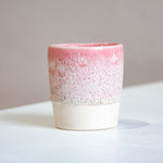handmade ceramic single speckled pink espresso cup