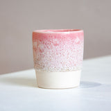 handmade ceramic single speckled pink espresso cup
