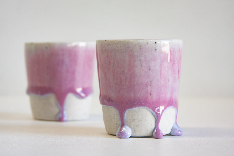 handmade ceramic purple espresso cup