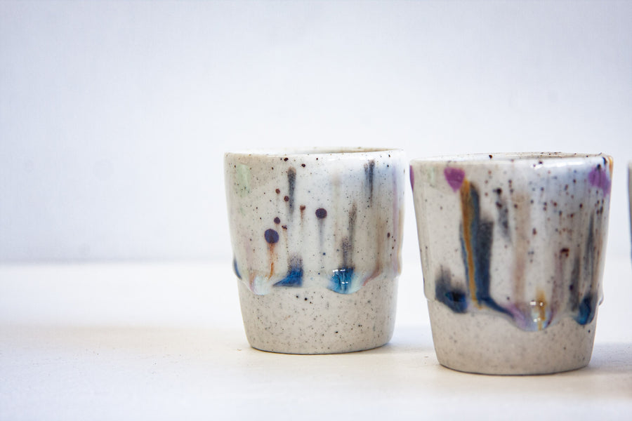 Handmade Ceramic Espresso Cup - Splatter Galaxy