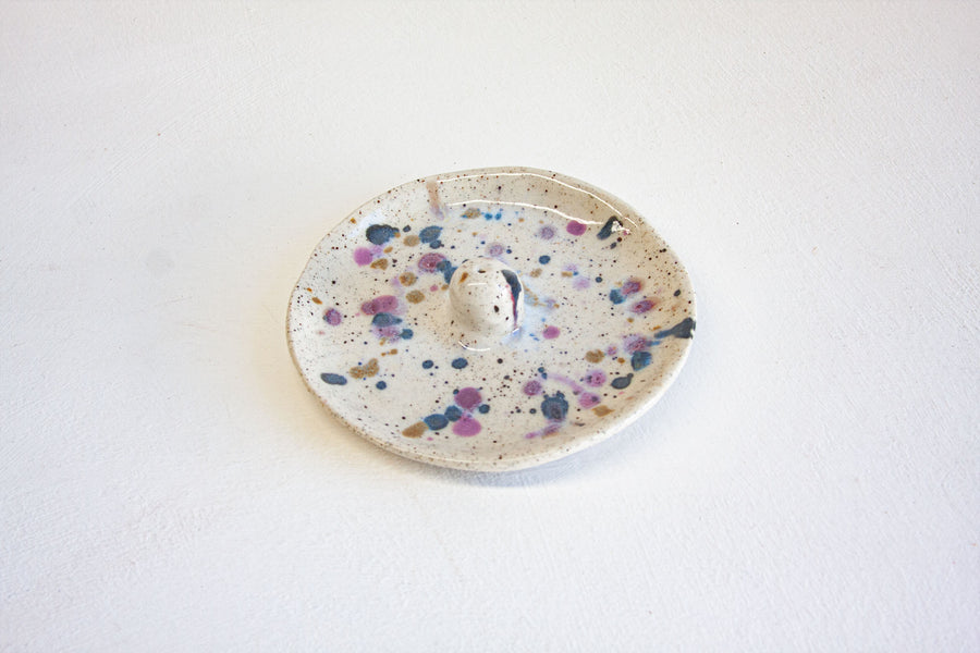 Seconds Sale Handmade Ceramic Incense Holder - Splatter Galaxy