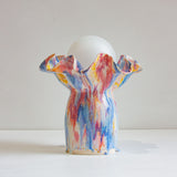 handmade sculptural colourful ceramic table lamp