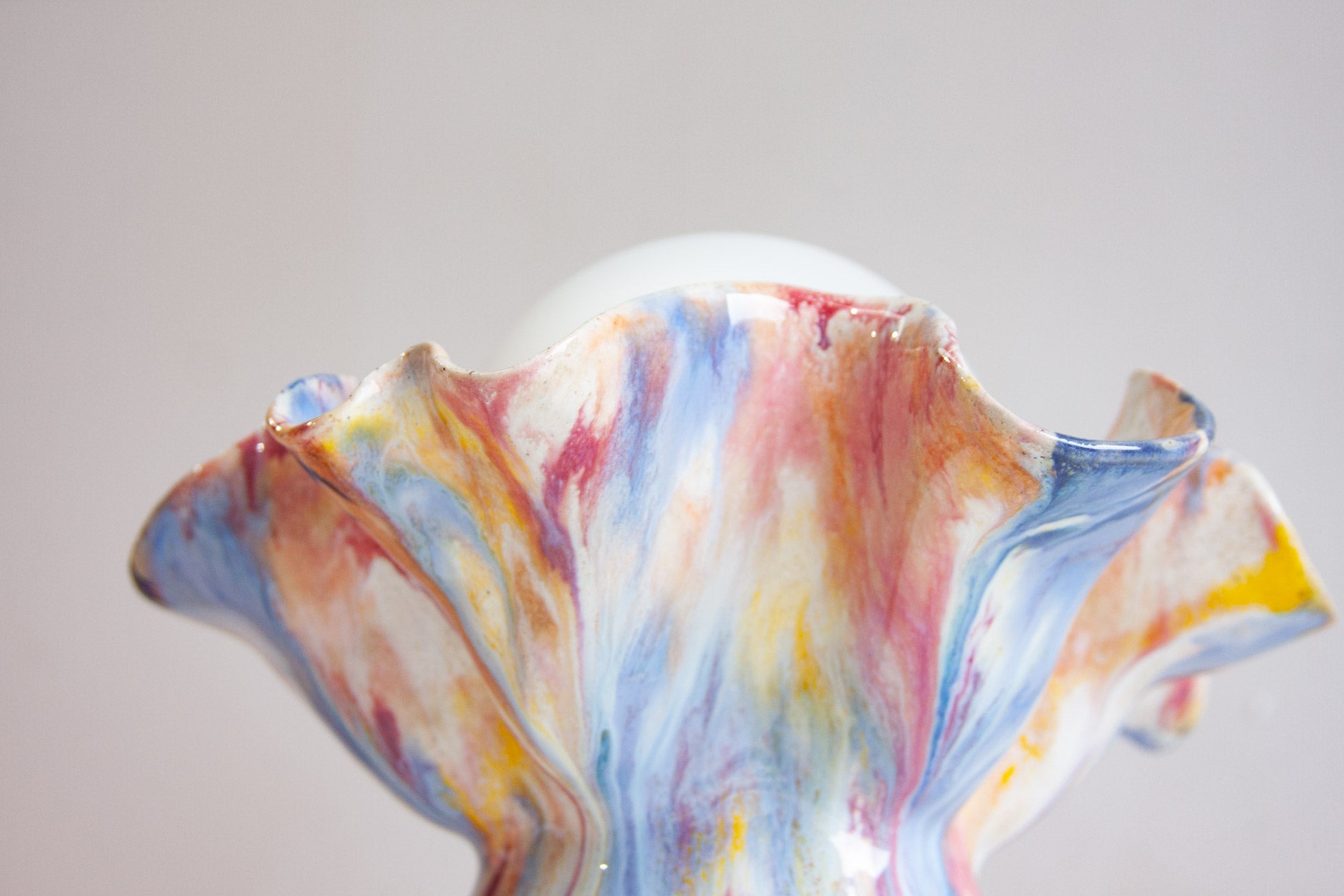 handmade ceramic multicoloured table lamp