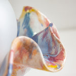 Close up of ceramic folds on tablelamp