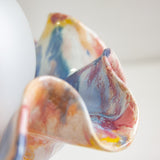 Close up of ceramic folds on tablelamp