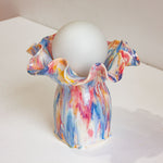 handmade sculptural oyster shaped ceramic table lamp with large bulb