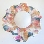 handmade ceramic table lamp, picture taken from above so to capture the glaze and the ripples of the lamp
