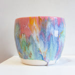 Handmade ceramic pastel glazed large planter