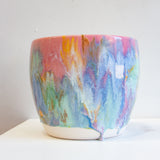 Handmade ceramic pastel glazed large planter