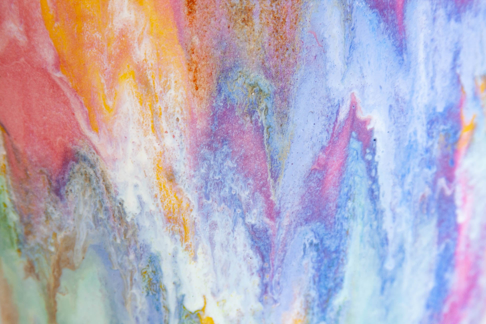 close up of glaze details on large handmade ceramic planter.