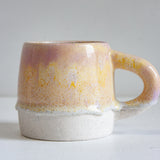 Handmade Ceramic Large Mug - Yellow & Purple