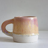 Handmade Ceramic Large Mug - Yellow & Purple