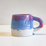 handmade ceramic blue and pink large mug