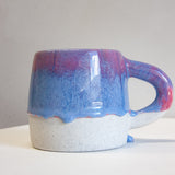 Handmade Ceramic Large Mug - Blue & Pink