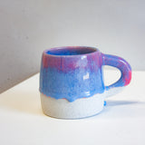 Handmade Ceramic Large Mug - Blue & Pink