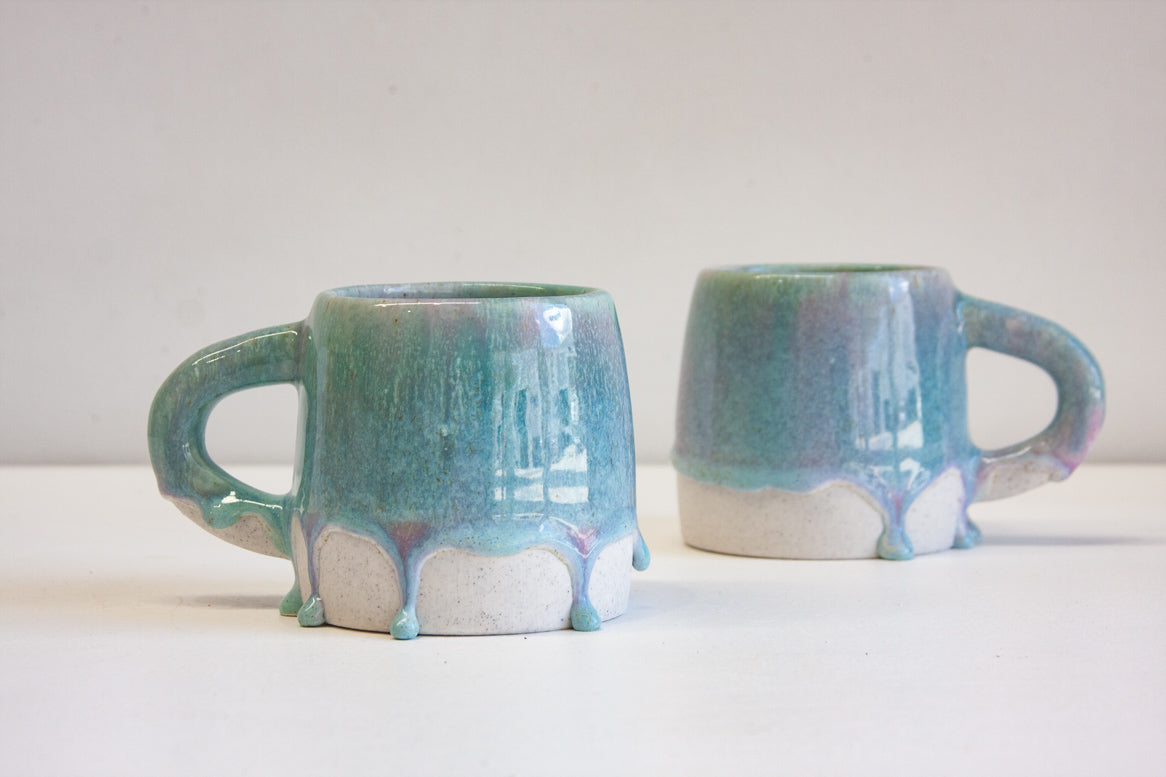 handmade ceramic purple and blue large mug