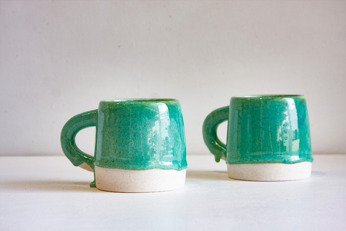 handmade ceramic green large mug