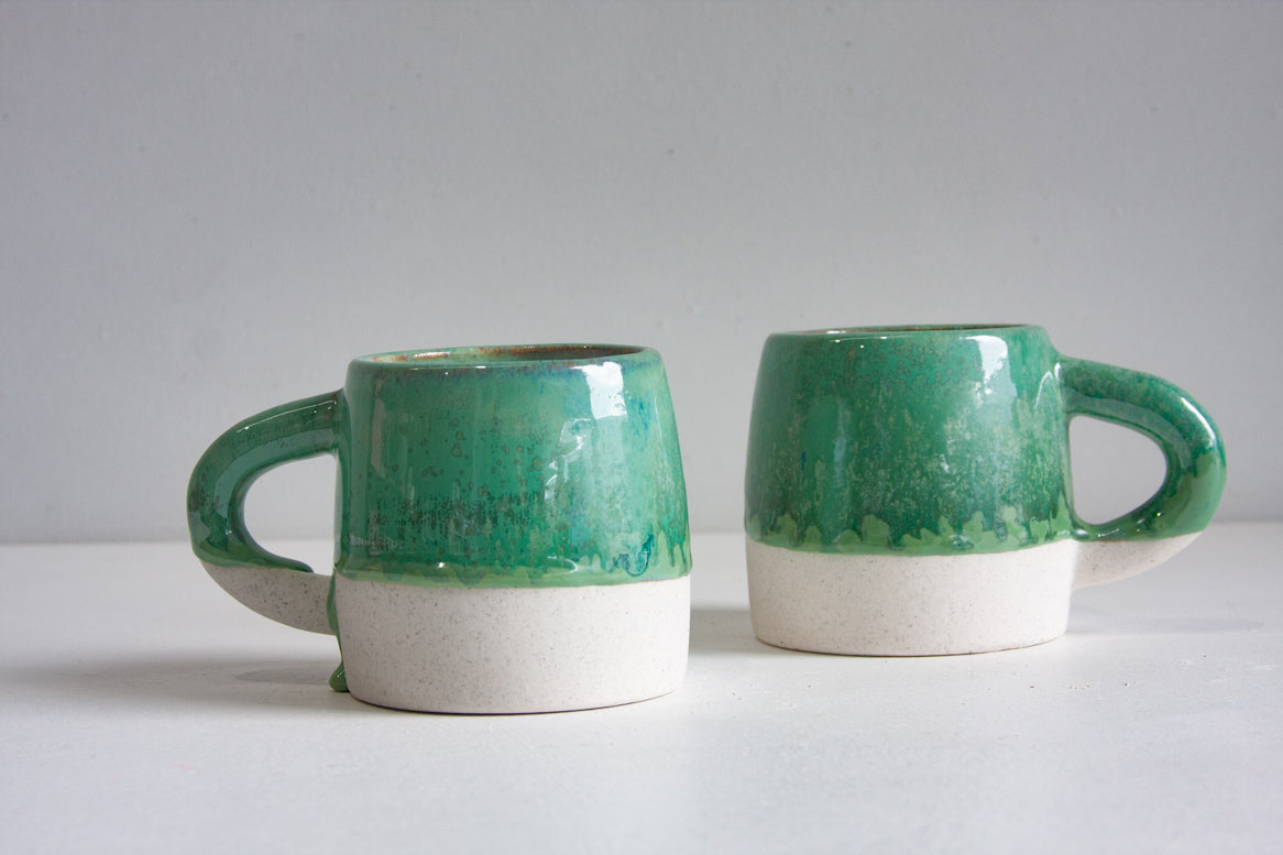 handmade ceramic large green mug