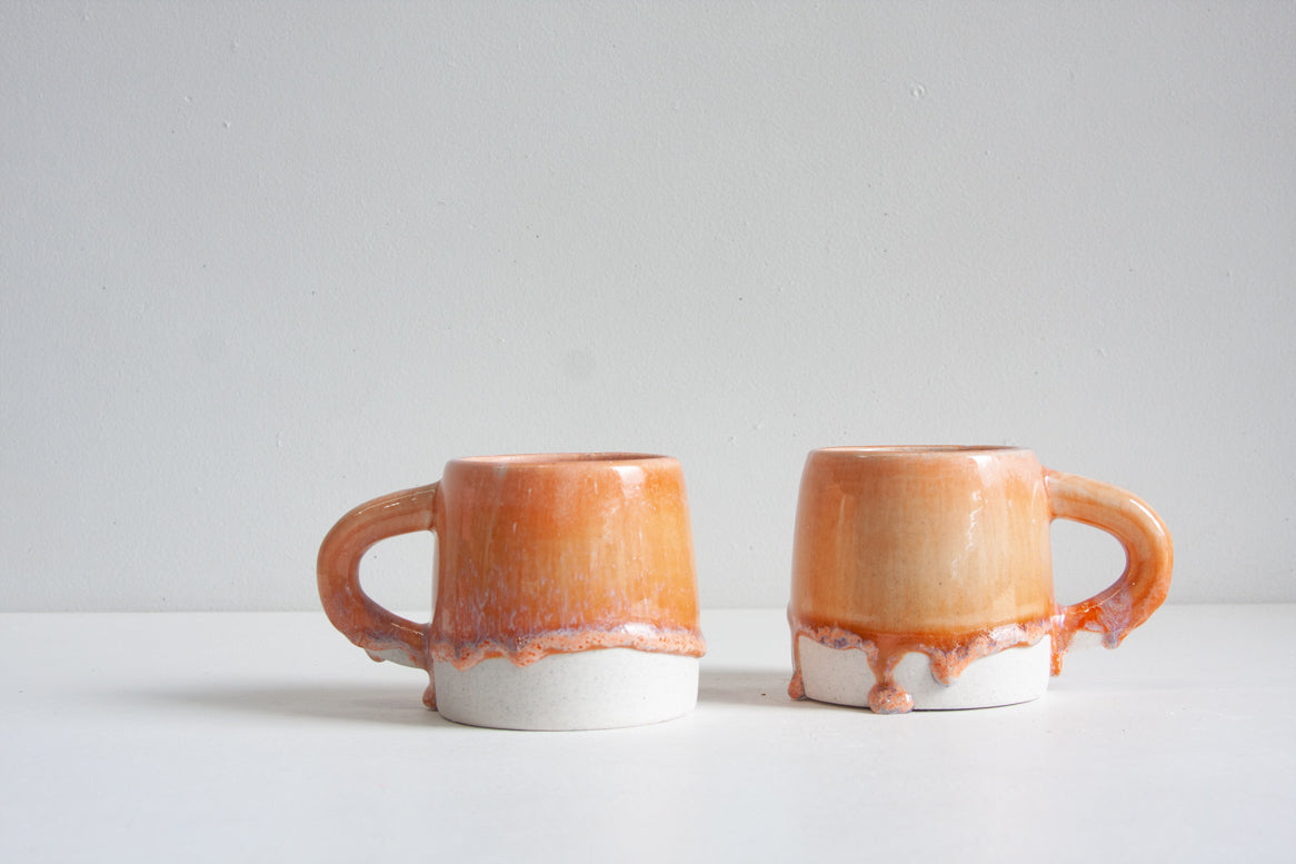 handmade ceramic peach large mug