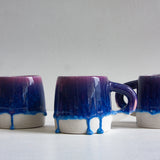 handmade ceramic blue and pink large mug