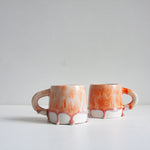 handmade ceramic purple and orange large mug
