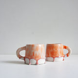 handmade ceramic purple and orange large mug