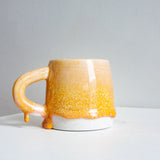 Seconds Sale Handmade Ceramic Large Mug - Peach & Yellow