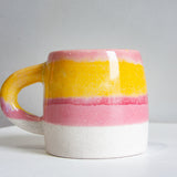 Seconds Sale Handmade Ceramic Large Mug - Pink & Yellow