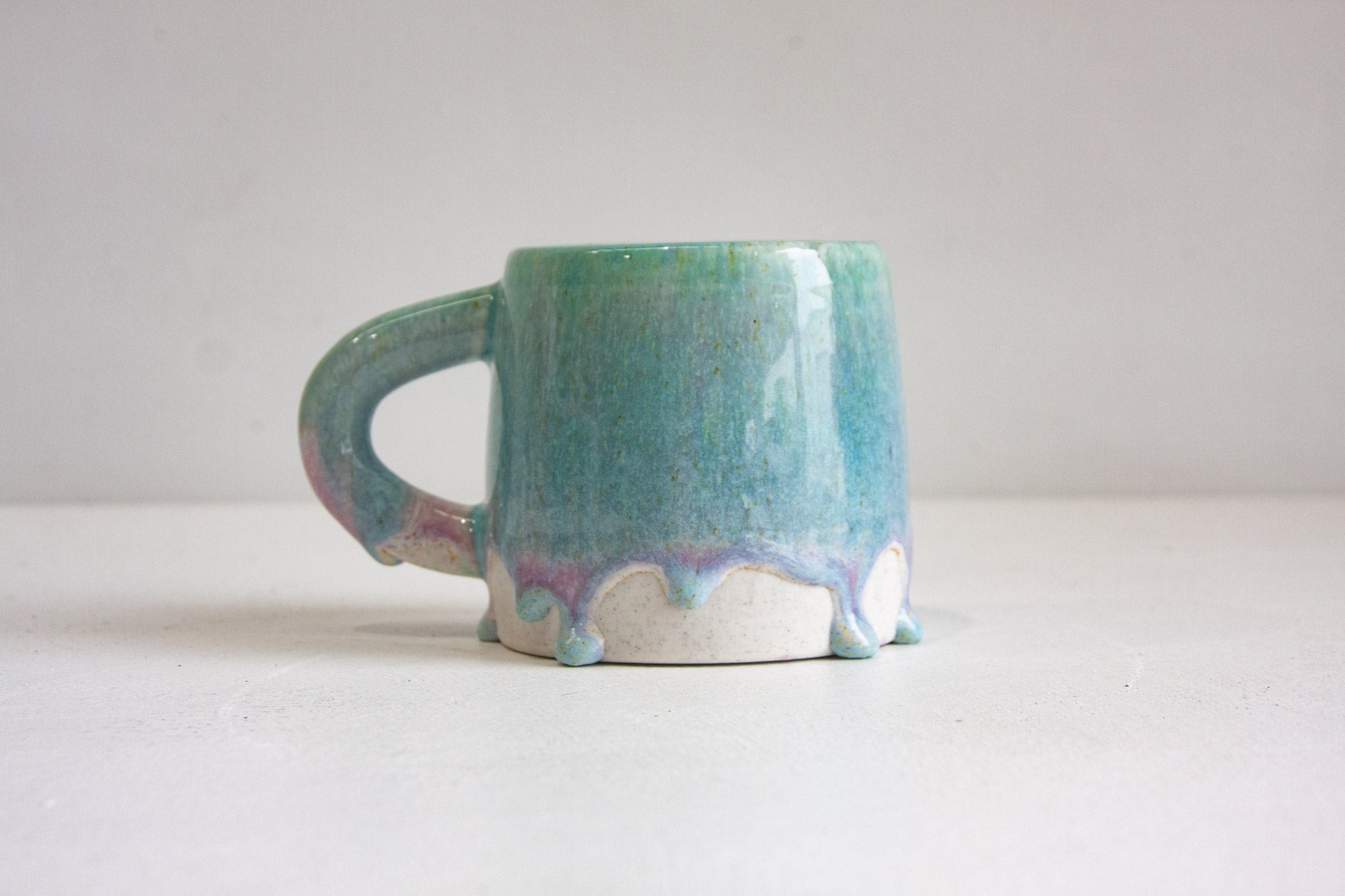 handmade ceramic purple and blue large mug