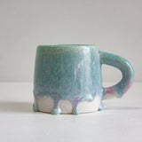Handmade Ceramic Large Mug - Light Blue & purple