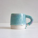 Handmade Ceramic Large Mug - Light Blue & purple