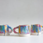 handmade ceramic rainbow large mug