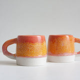 handmade ceramic red and orange large mu