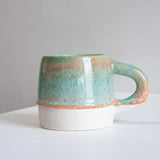 Handmade Ceramic Large Mug - Seafoam Green & Peach