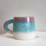 Seconds Sale Handmade Ceramic Large Mug - Pink & Seafoam
