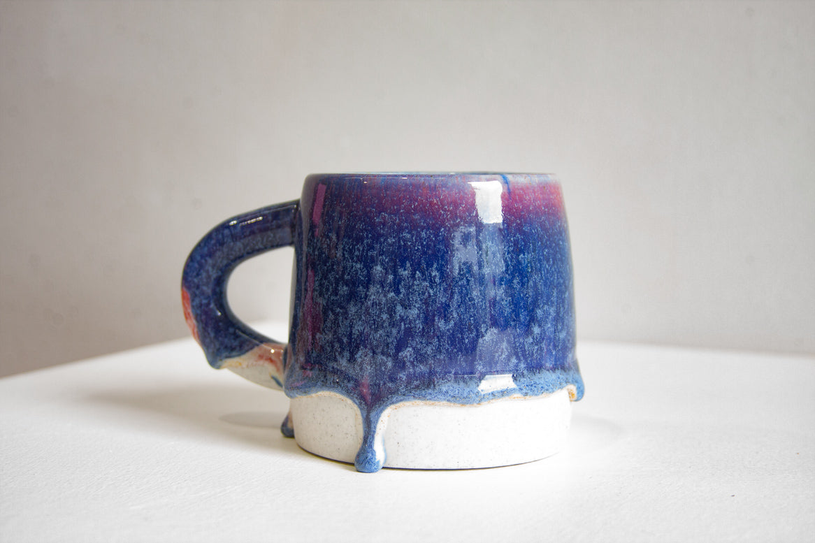 handmade ceramic pink and blue large mug