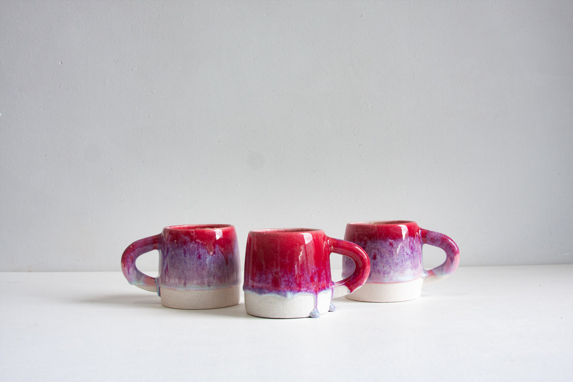 handmade ceramic large dark pink mug