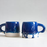 handmade ceramic glossy blue large mug