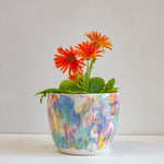 Handmade ceramic large multicoloured planter