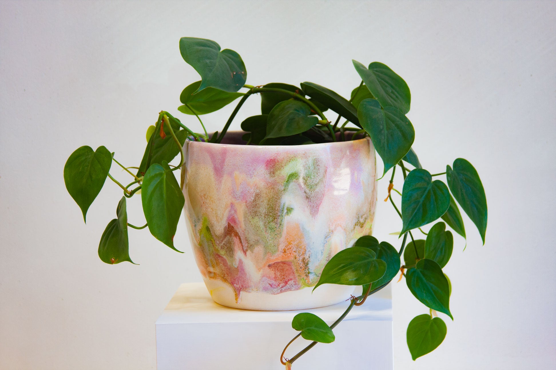 handmade ceramic multicoloured large planter