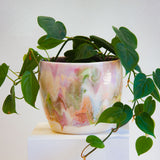 handmade ceramic multicoloured large planter
