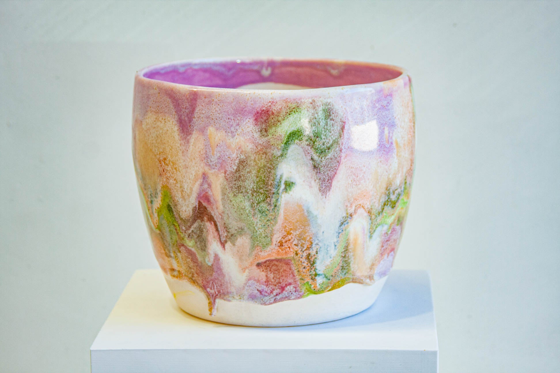 handmade ceramic pastel colours planter