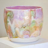 handmade ceramic pastel glazed planter