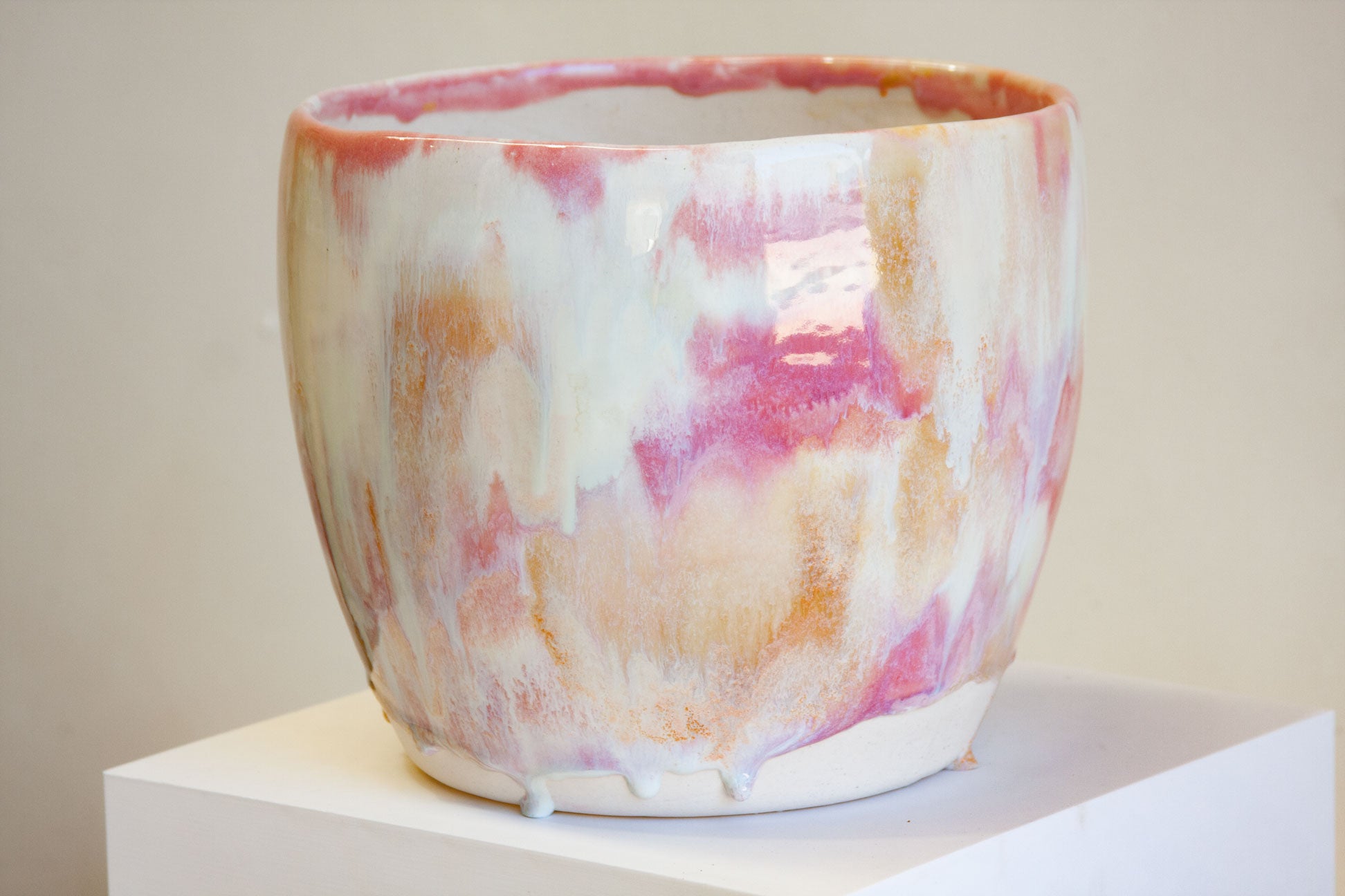close up of large ceramic planter