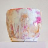 hand made ceramic planter glazed in soft pinks and creams