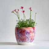 handmade ceramic large red and pink planter