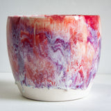 Handmade Ceramic Large Planter - Reds & Pinks