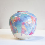 handmade ceramic multicoloured sculptural vase