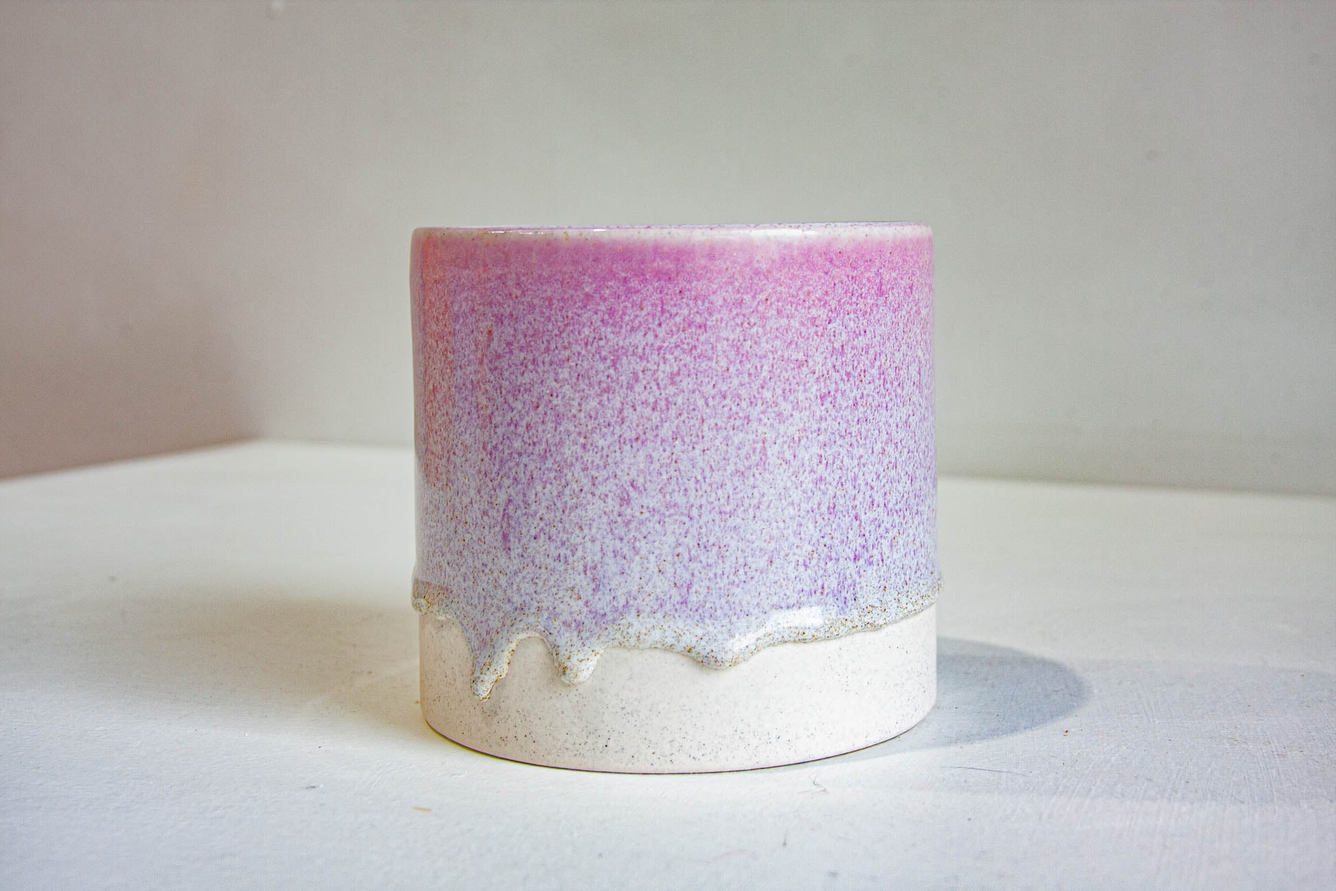 handmade ceramic purple planter without saucer