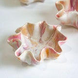 handmade oyster shaped mini ceramic bowl 
